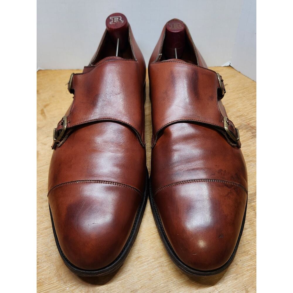Edward Green Double Monk Strap Cap Toe Shoes Calf Leather 202 Last US 12